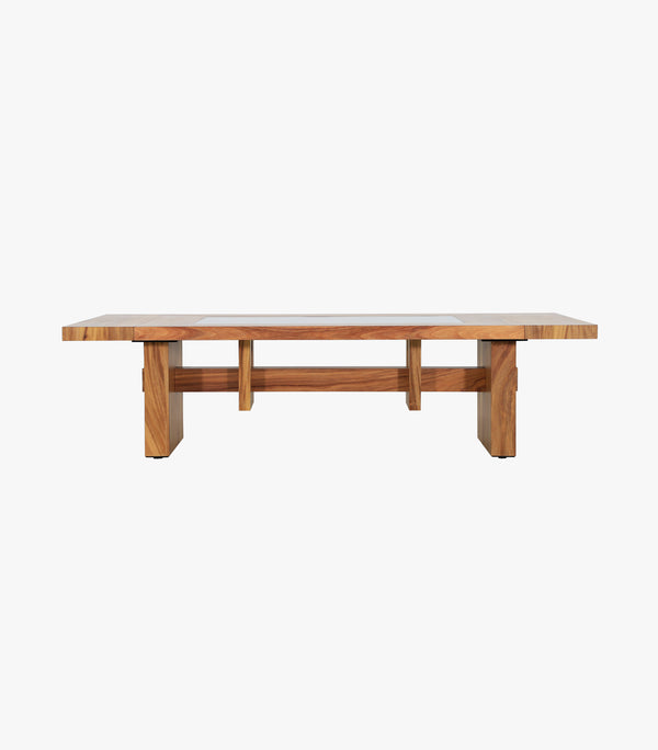 Mesa de comedor Maya para 12 personas de madera nogal