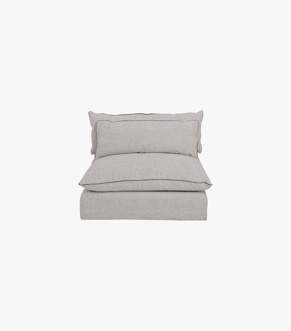 Sillón Armless Galardi de tela color gris