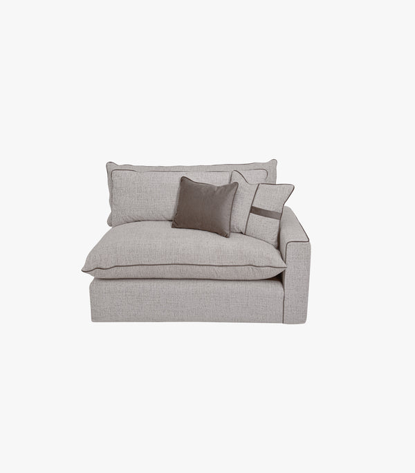 Sillón con brazo derecho Galardi de tela color gris