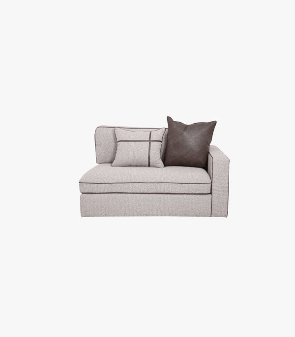 Sillón con Brazo Derecho Dornelli de Tela Color Gris