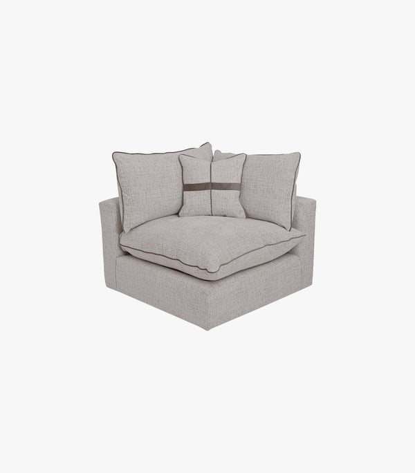 Sillón esquinero Galardi de tela color gris