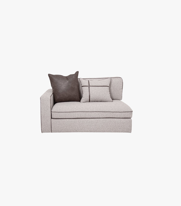 Sillón con Brazo Izquierdo Dornelli de Tela Color Gris