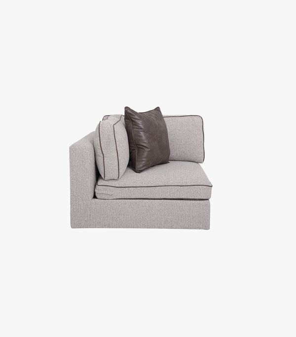 Sillón esquinero Dornelli de tela color gris