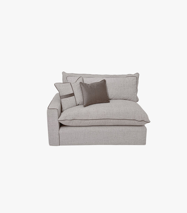 Sillón con brazo izquierdo Galardi de tela color gris