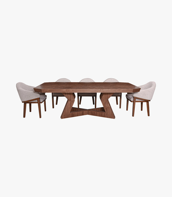 Comedor Rectangular para 8 personas Dorian - incluye mesa y 8 sillas