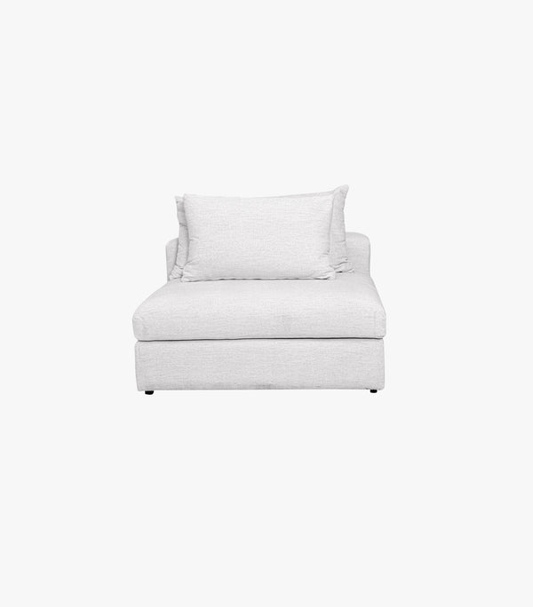 Sillón sin brazos Modena de tela color gris