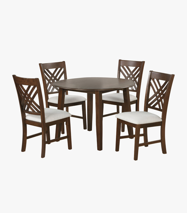 Comedor Redondo Bixby para 4 personas de madera color café - Incluye mesa y 4 sillas.