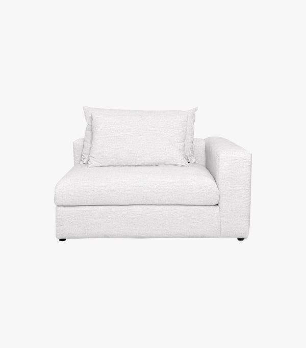 Sillón con brazo derecho Modena de tela color gris