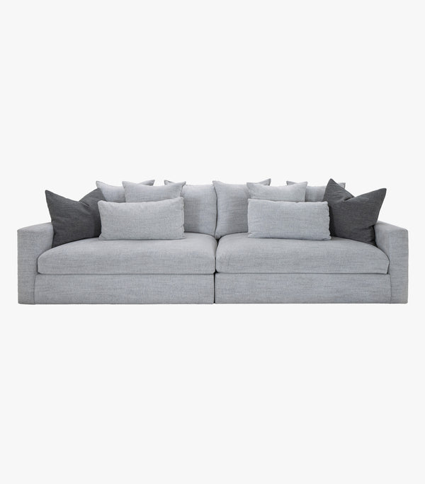 Love Seat Riverside de tela color gris