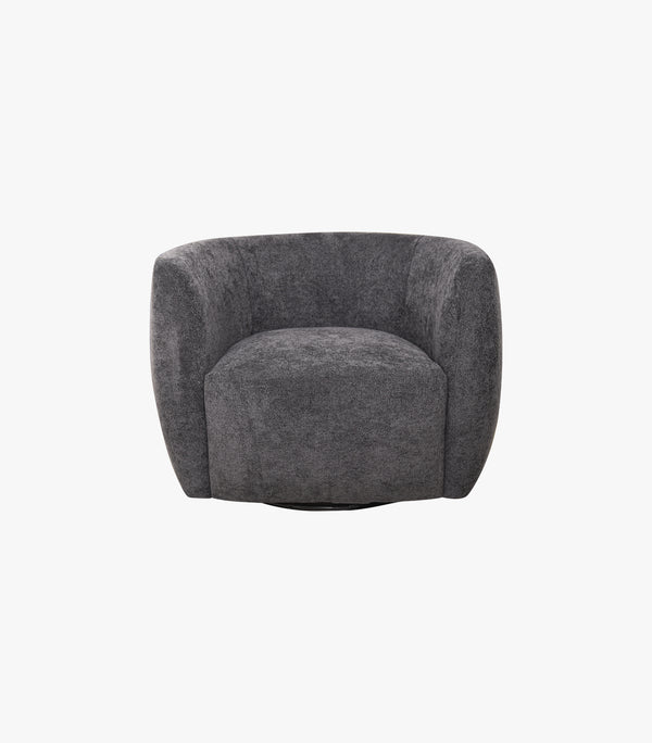 Sillón ocasional penny de tela color gris oscuro