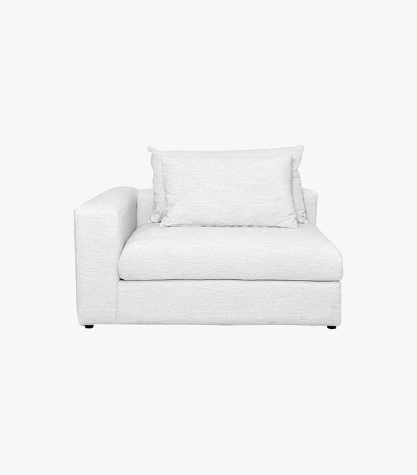 Sillón con brazo izquierdo Modena de tela color gris