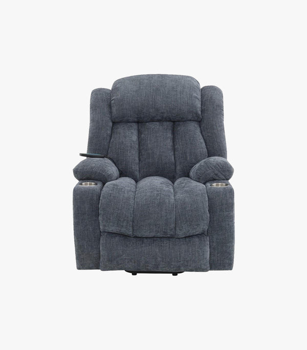 Sillón Reclinable Eléctrico Ringo con Masaje y Elevación de tela color Azul