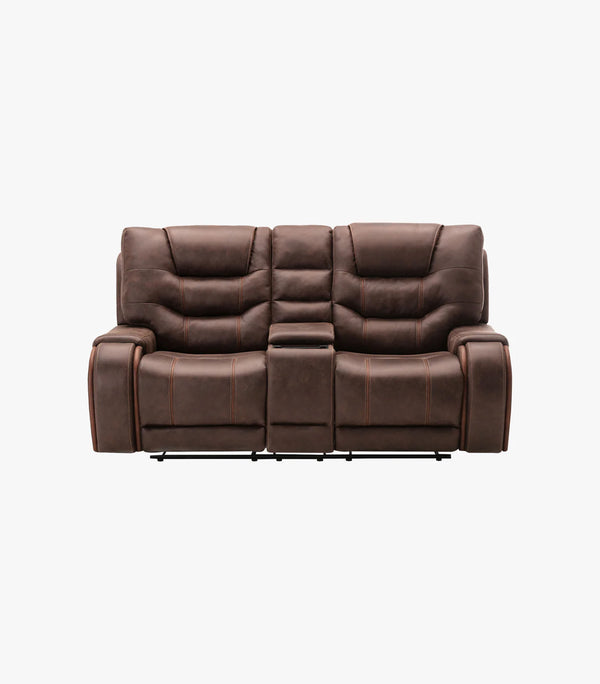 Love Seat Harrison Eléctrico de tela color Café