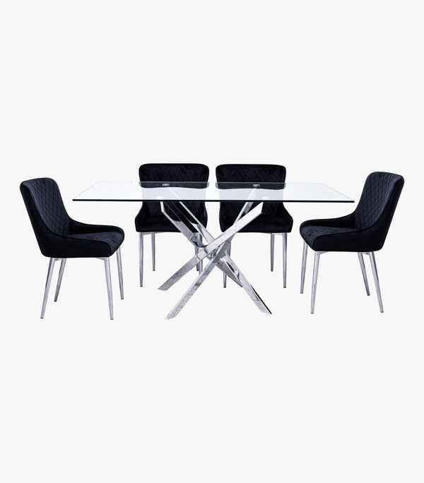 Comedor Orense cubierta de cristal para 6 personas