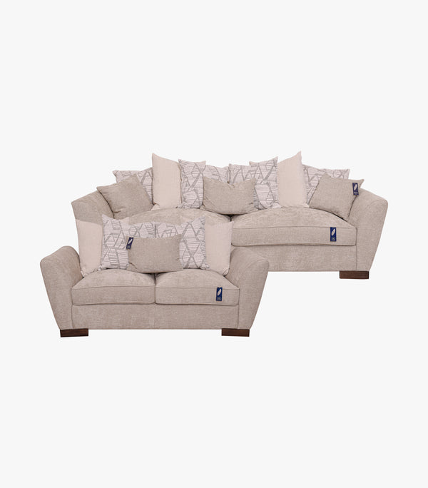 Sala Astrid de tela color beige - Sofá y Love seat