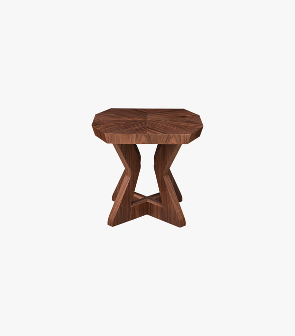 Mesa lateral Dorian de madera nogal