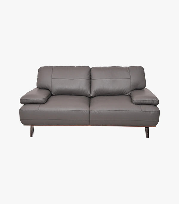 Love Seat Scola de piel color gris