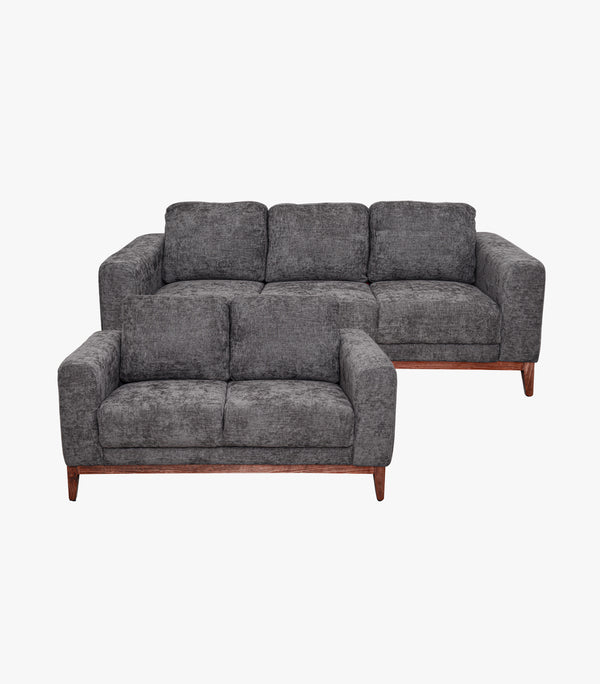 Sala Telma de tela color gris - Sofá y Love Seat