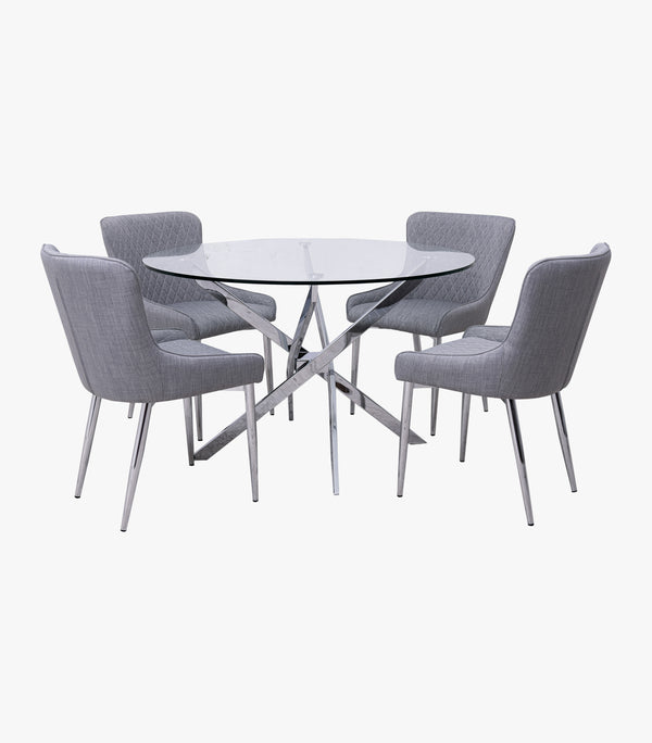 Comedor Orense Redondo de cristal para 4 personas