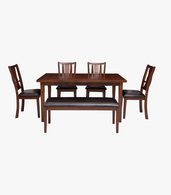 Comedor Rectangular para 6 personas Dixon de madera color café