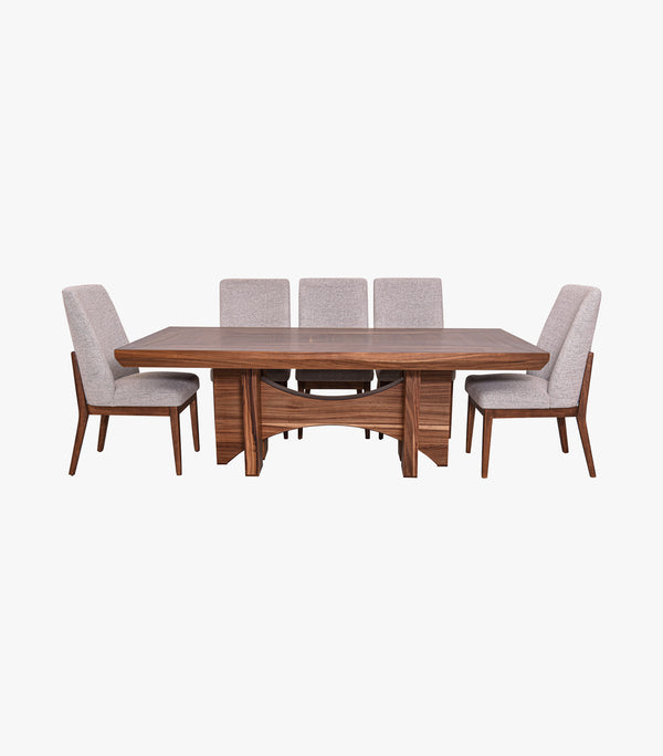 Comedor Rectangular para 8 personas Ganesh de madera color café - Incluye mesa y 8 sillas