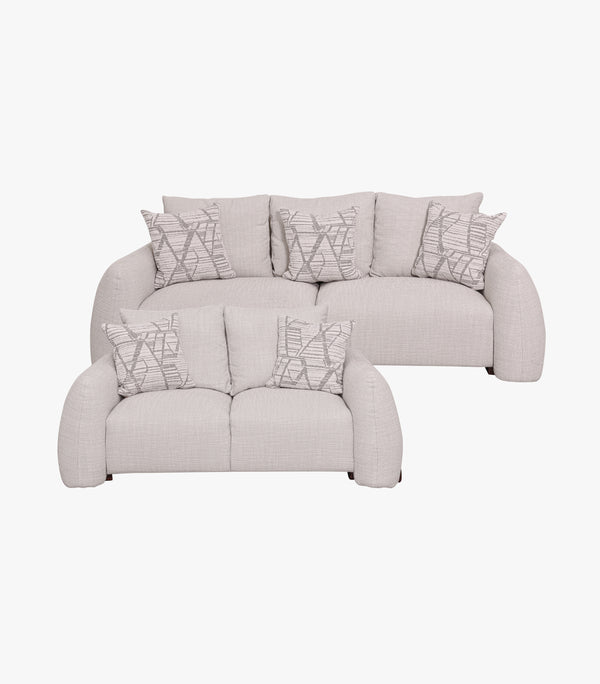 Sala Adair de tela color gris - Sofá y love Seat