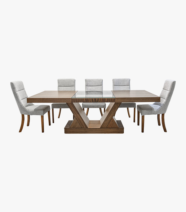 Comedor Rectangular Fletcher de madera para 8 personas