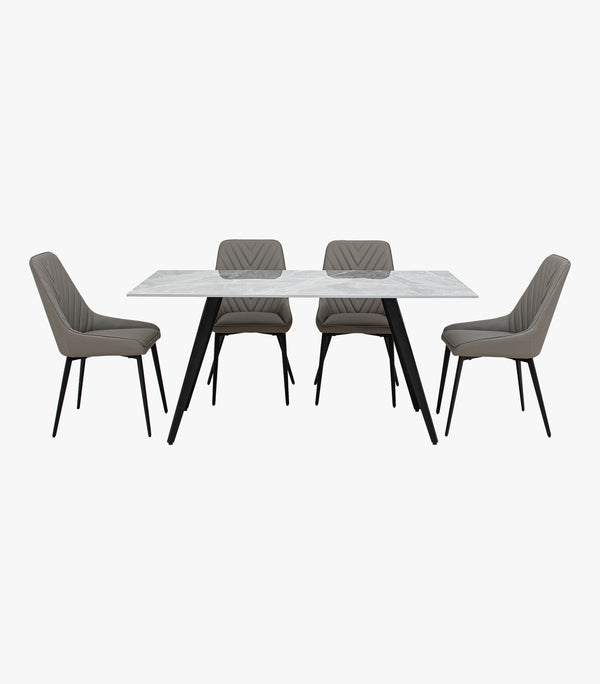 Comedor Atticus de ceramica tipo marmol para 6 personas