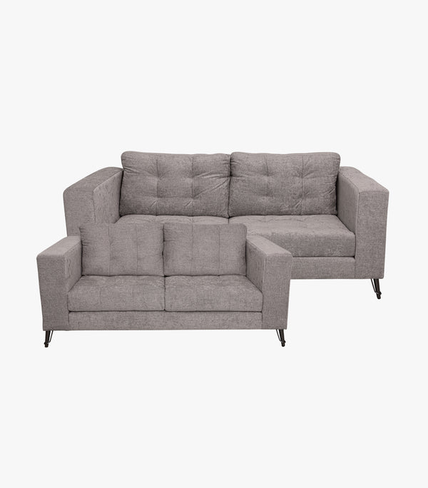 Sala Casper de tela color gris - Sofá y Love Seat.
