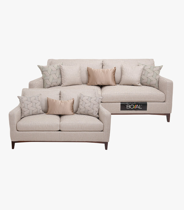 Sala Poleo de Tela Color Beige - Sofá y Love Seat - Marca Boal