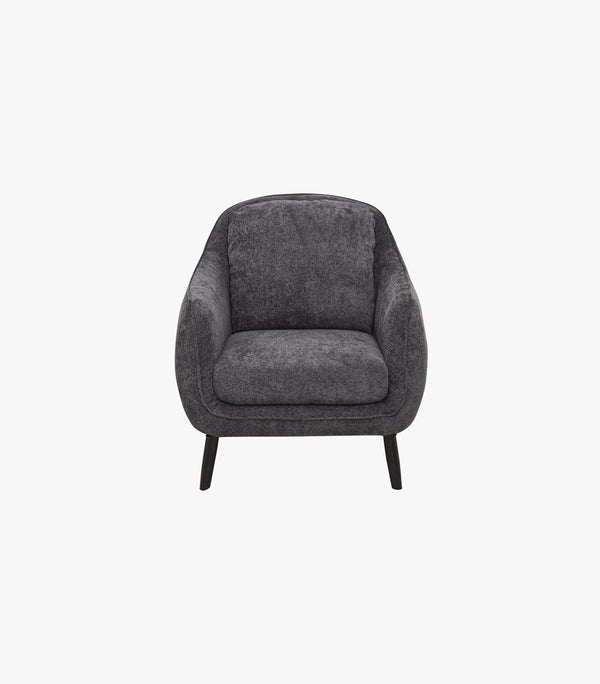 Sillón ocasional triss de tela color gris obscuro