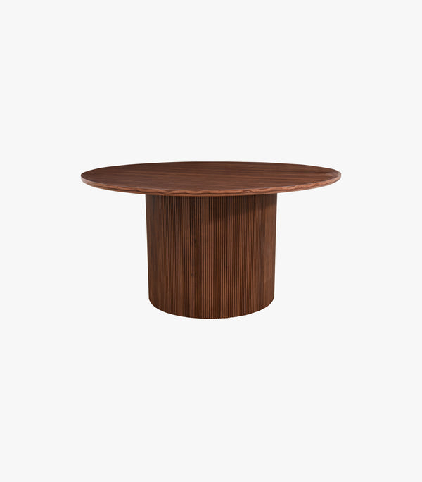 Mesa de comedor rohan de madera nogal natural 1.50