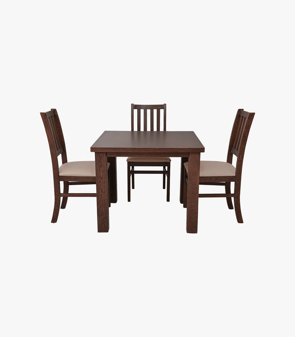 Comedor Cuadrado Valladolid para 4 personas de madera color café - incluye mesa y 4 sillas