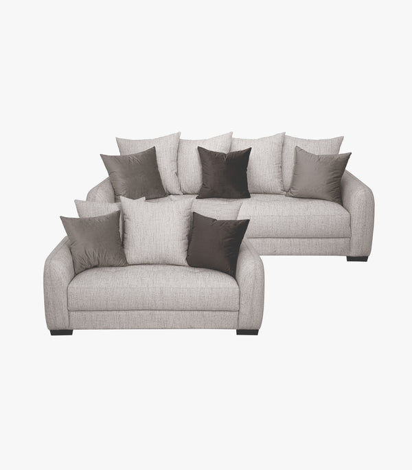 Sala Roberts de tela color beige - Sofá y Love Seat