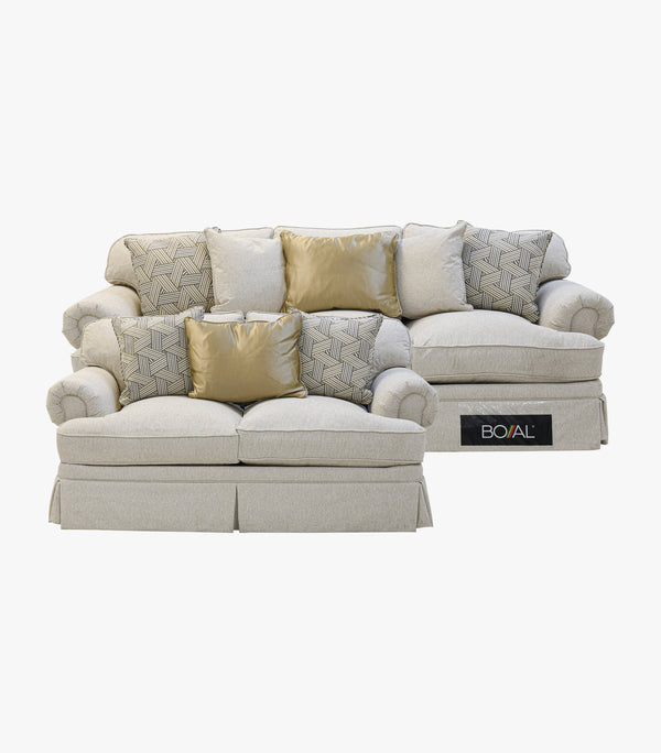 Sala Kiev de tela color gris - Sofá y Love Seat