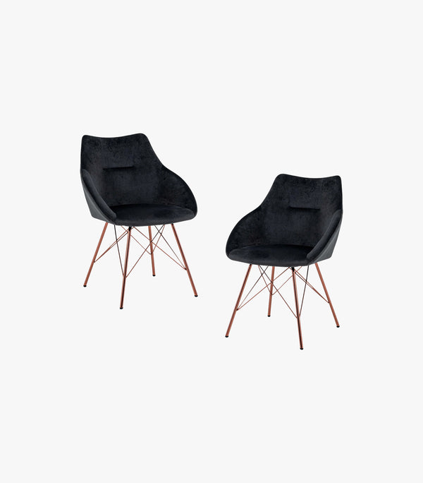 2 Sillones Jewel De Tela Color Negro