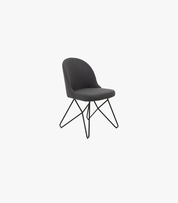 Silla Shelby de Tela color gris obscuro