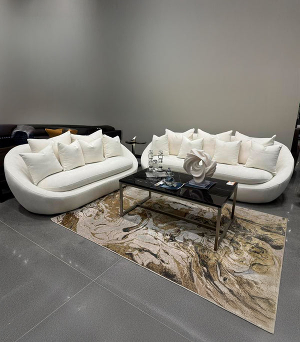 Sala Infinity de tela color blanco - Sofá y Love Seat