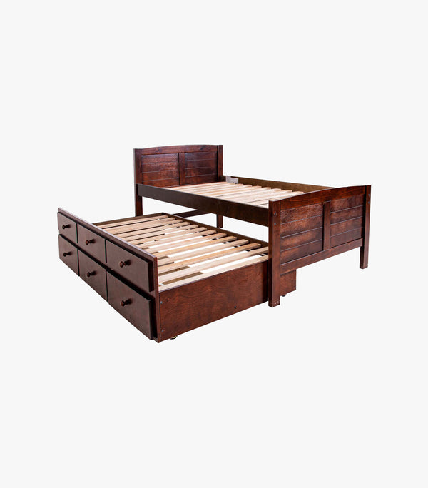 Cama Twin Capitan de madera color café