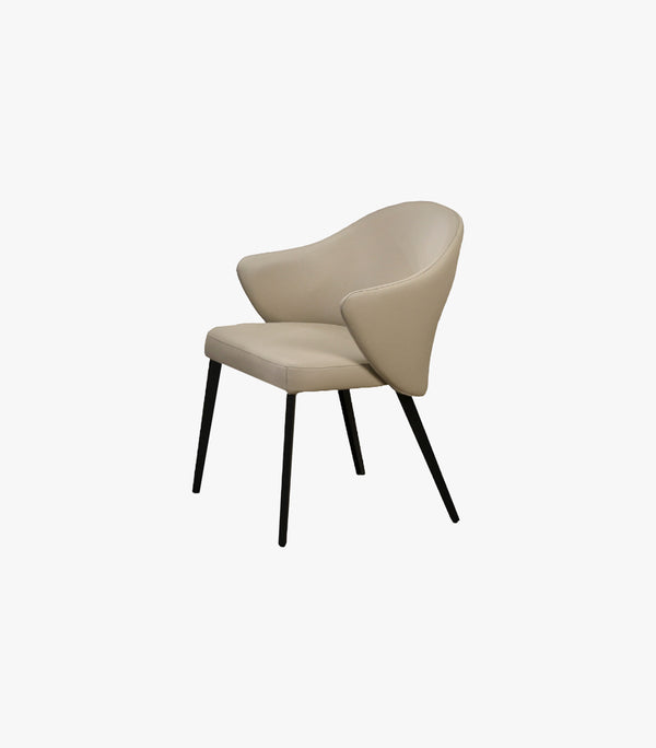 Silla Truman de piel color beige