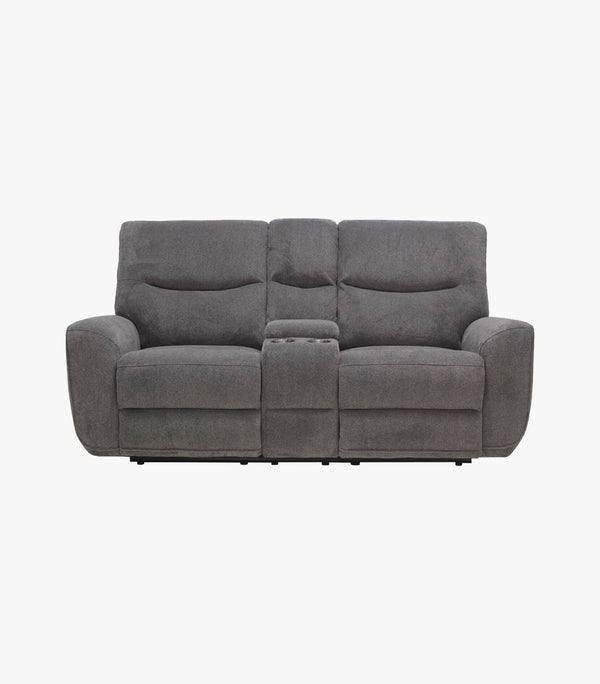 Love Seat Reclinable Adams de Tela Color Gris (2 Reclinables)