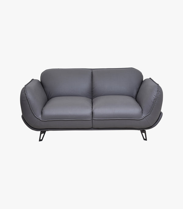 Love Seat Medoc de piel color gris