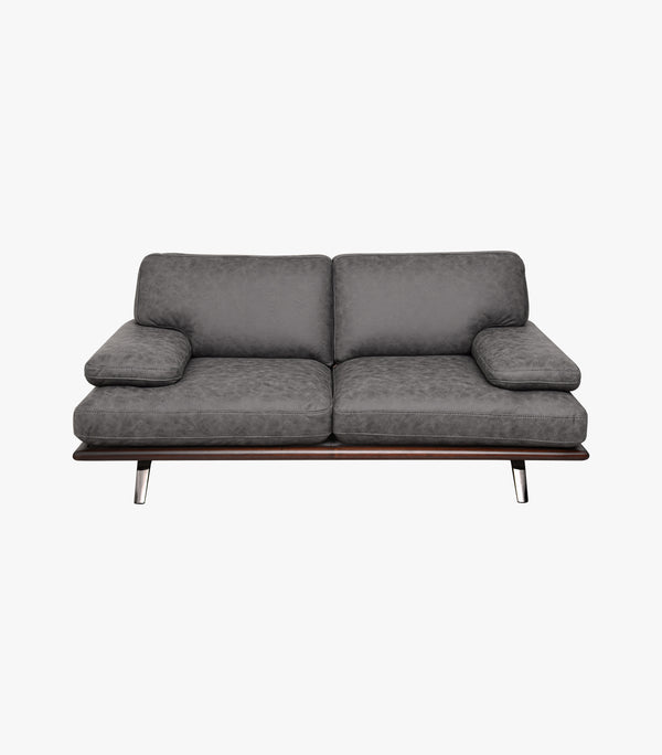 Love Seat Kelce de vinipiel color gris
