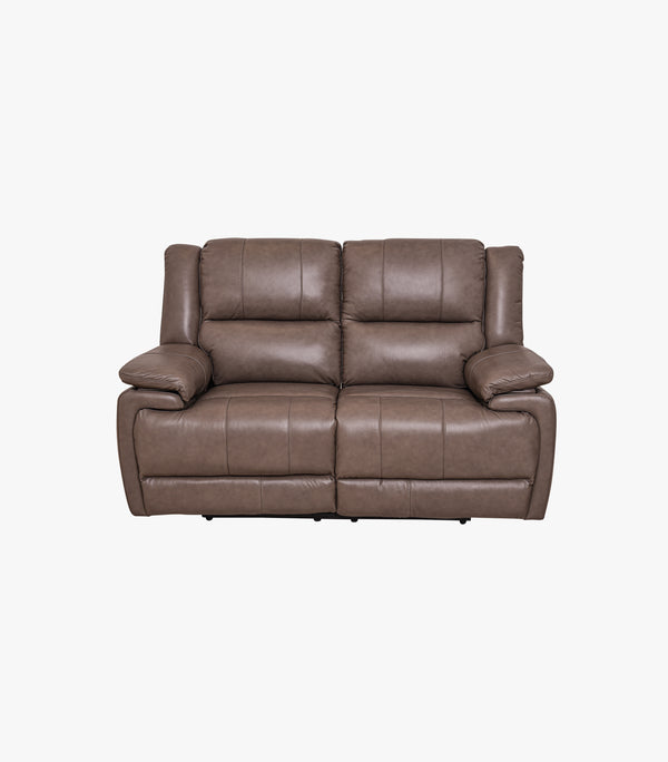 Love Seat Mikaela de piel/vinil color café