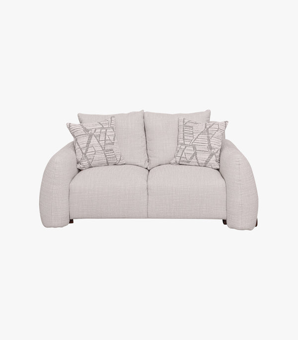 Love Seat Adair de tela color gris