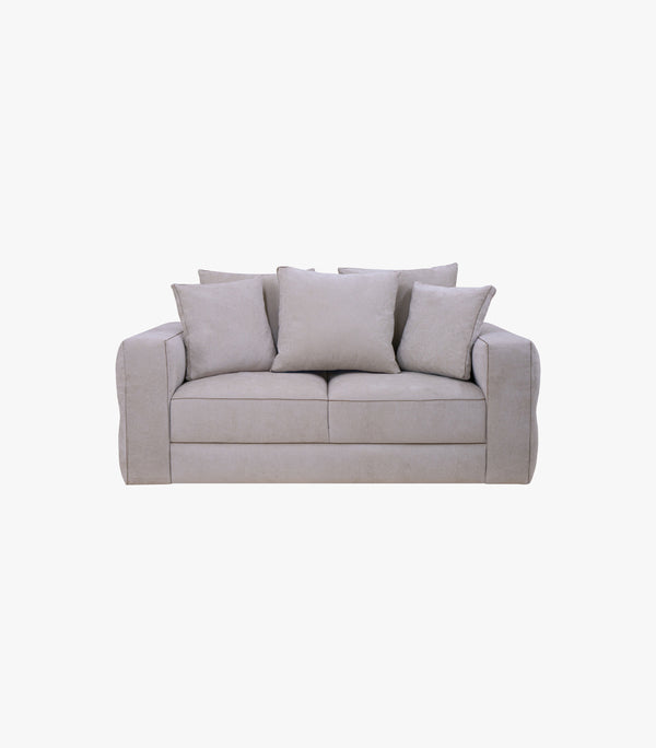 Love seat Carenza de tela color gris