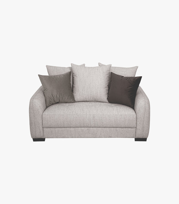 Love Seat Roberts de tela color beige