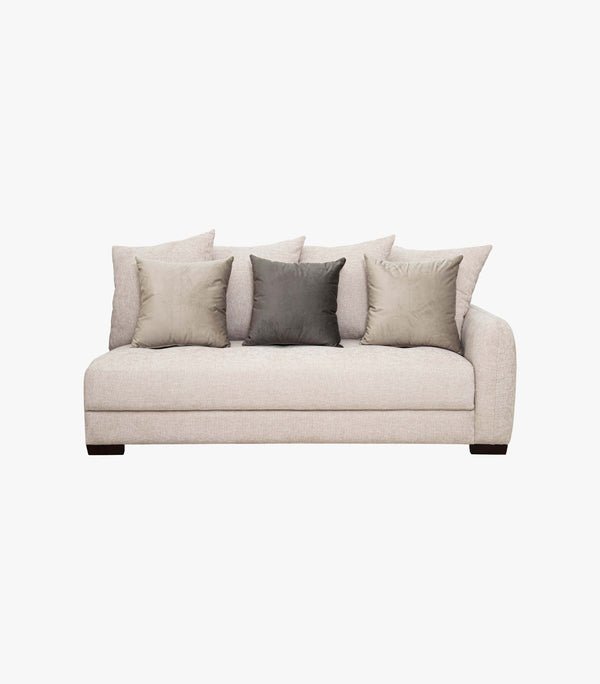 Love Seat Parma con brazo derecho de tela color Beige