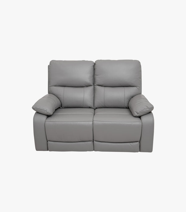 Love Seat Duran de piel color gris