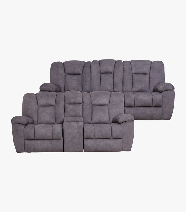 Sala Reclinable Spencer con Mecedora de tela color Gris